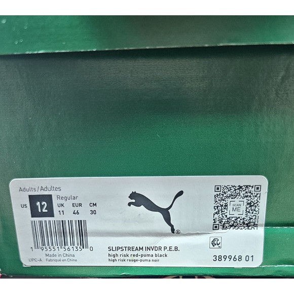 Puma Slipstream INVDR P.E.B Men's SZ 12 high Risk Red Black Shoes 389968-01 NIB - Picture 9 of 9